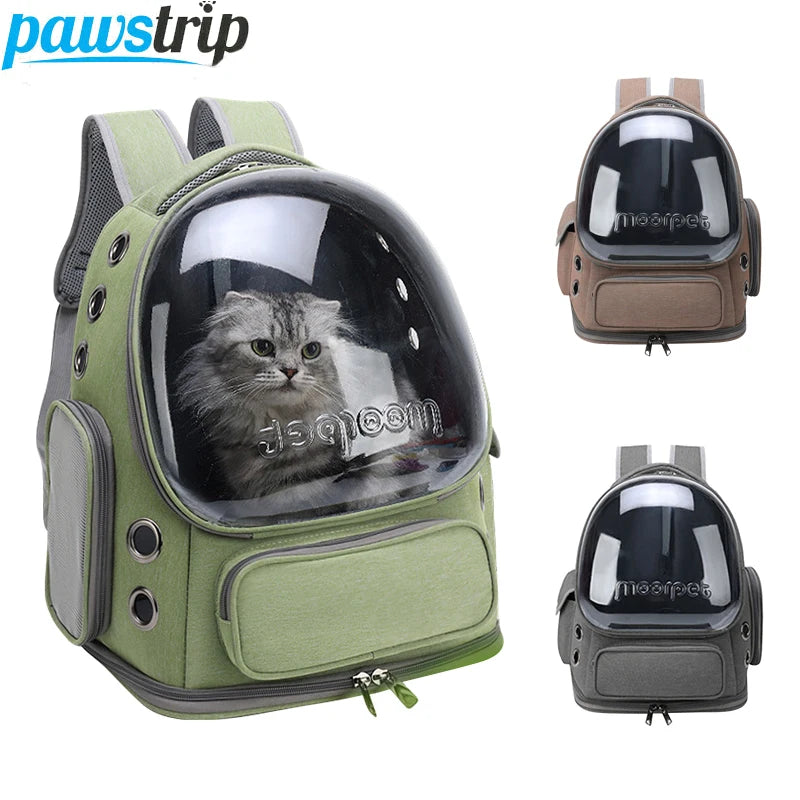 Transparent bubble window cat backpack carrier for travel and adventures