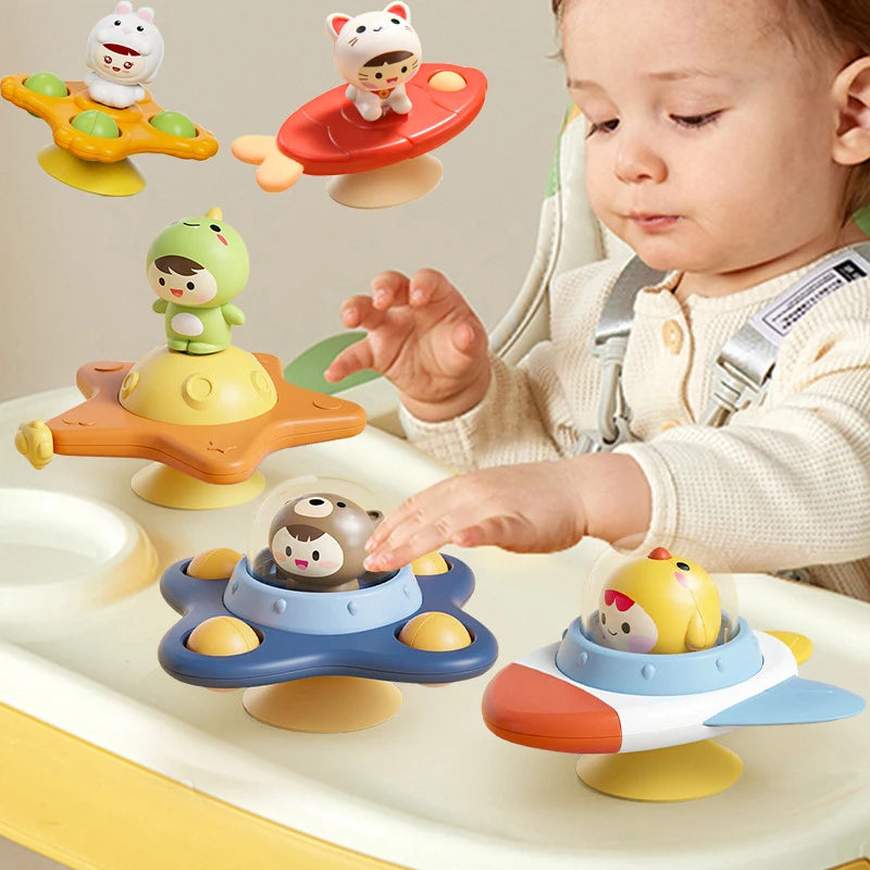 Little Loves Sensory Spinner Set — Suction Spin Toys for Babies & Toddlers (6 Pack)