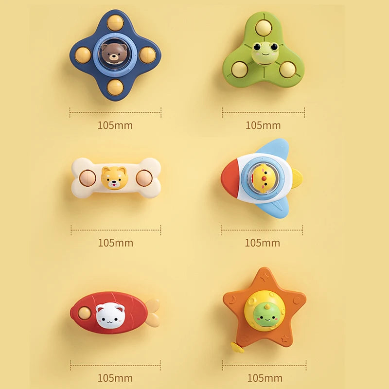 Little Loves Sensory Spinner Set — Suction Spin Toys for Babies & Toddlers (6 Pack)